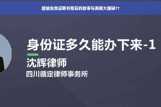 撤销生效证明书背后的故事与真相大揭秘??