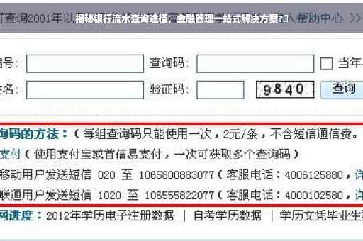 揭秘银行流水查询途径，金融管理一站式解决方案?✨