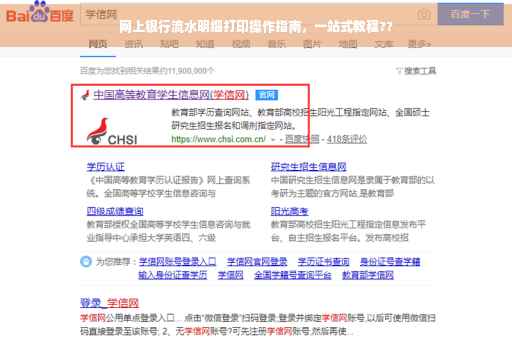 网上银行流水明细打印操作指南，一站式教程??