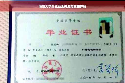 海南大学毕业证丢失应对策略详解