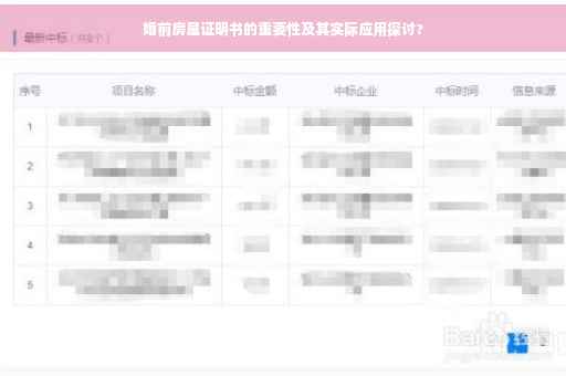 婚前房屋证明书的重要性及其实际应用探讨?