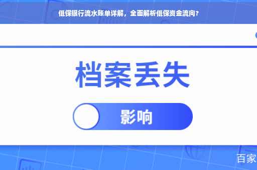 低保银行流水账单详解，全面解析低保资金流向?