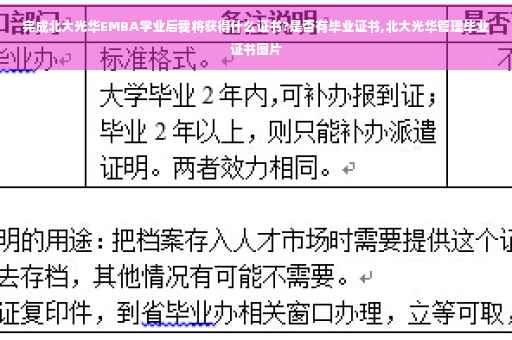 完成北大光华EMBA学业后我将获得什么证书?是否有毕业证书,北大光华管理毕业证书图片
