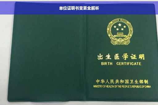 单位证明书变更全解析