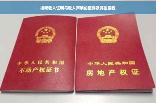 揭秘收入证明与收入声明的差异及其重要性