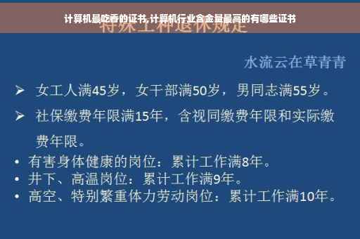 计算机最吃香的证书,计算机行业含金量最高的有哪些证书