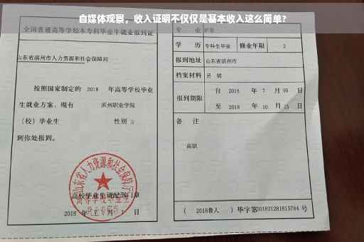 自媒体观察，收入证明不仅仅是基本收入这么简单?