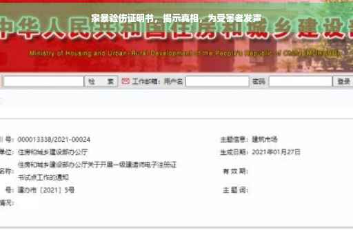 家暴验伤证明书，揭示真相，为受害者发声