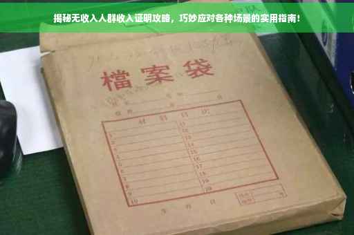 揭秘无收入人群收入证明攻略，巧妙应对各种场景的实用指南！