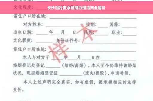 长沙银行流水证明办理指南全解析