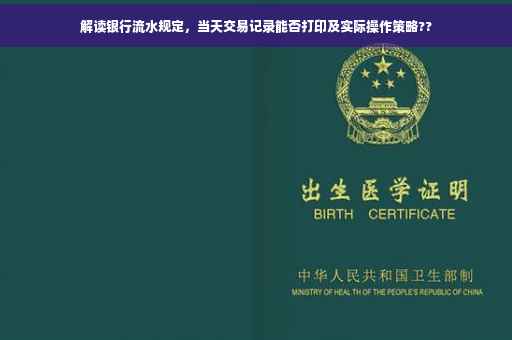 解读银行流水规定，当天交易记录能否打印及实际操作策略??