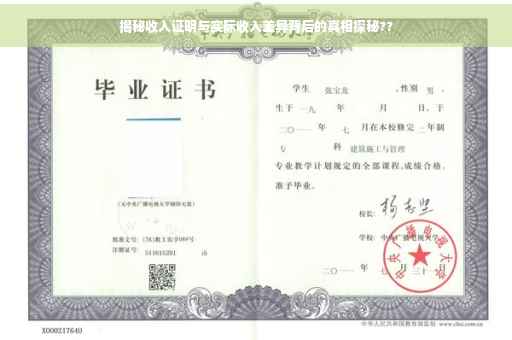 揭秘收入证明与实际收入差异背后的真相探秘??