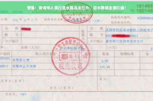 警惕！查询他人银行流水属违法行为，切勿跨越法律红线！