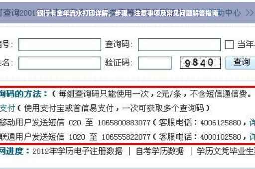 银行卡全年流水打印详解，步骤、注意事项及常见问题解答指南