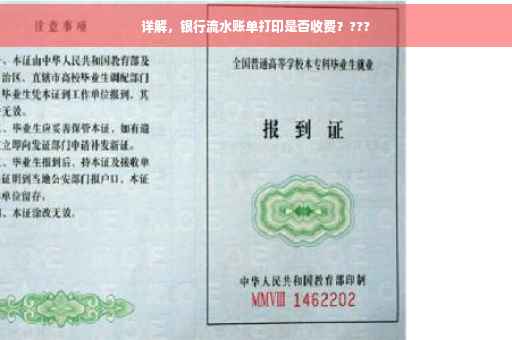 详解，银行流水账单打印是否收费？???