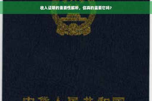 收入证明的重要性解析，你真的需要它吗？