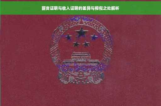 薪资证明与收入证明的差异与相似之处解析