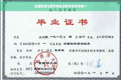 全面解读与撰写单身证明书范本指南??
