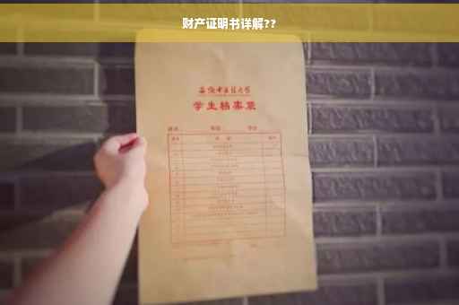 财产证明书详解??