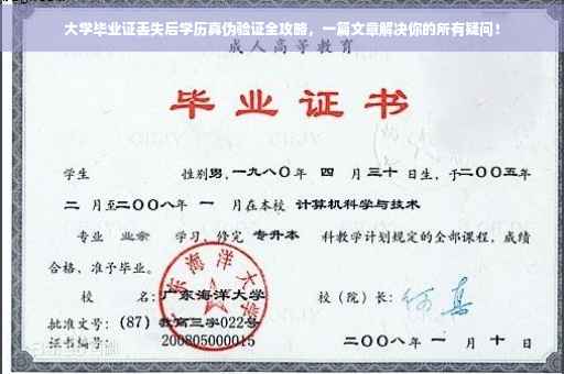 大学毕业证丢失后学历真伪验证全攻略，一篇文章解决你的所有疑问！