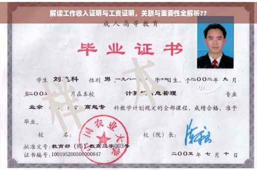 解读工作收入证明与工资证明，关联与重要性全解析??