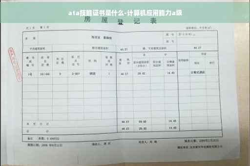ata技能证书是什么-计算机应用能力a级