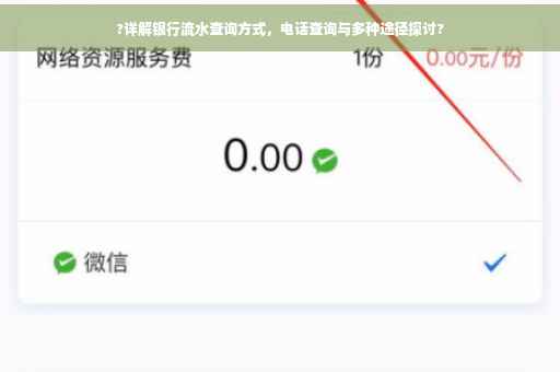 ?详解银行流水查询方式，电话查询与多种途径探讨?