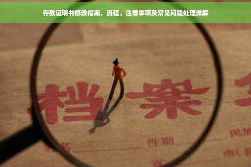 存款证明书修改指南，流程、注意事项及常见问题处理详解