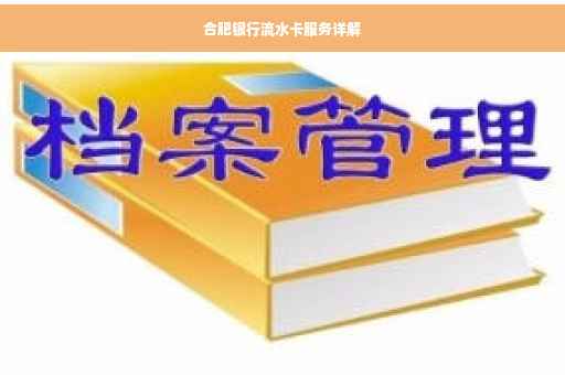 合肥银行流水卡服务详解
