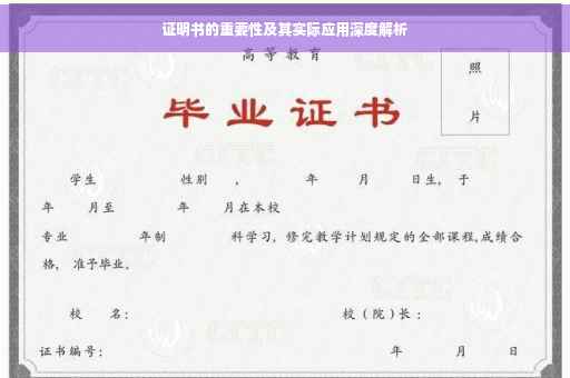 证明书的重要性及其实际应用深度解析