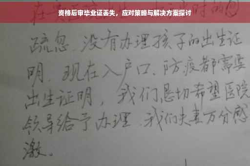资格后审毕业证丢失，应对策略与解决方案探讨
