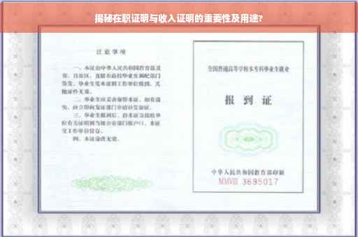 揭秘在职证明与收入证明的重要性及用途?