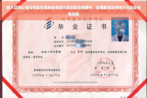 收入证明公章与劳动关系的法律效力及实际应用解析，全面解读法律效力与实际应用场景