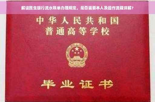 解读民生银行流水账单办理规定，是否需要本人及操作流程详解?