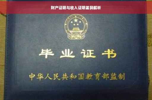 财产证明与收入证明差异解析
