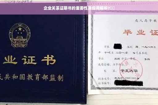 企业关系证明书的重要性及应用解析?⚡️