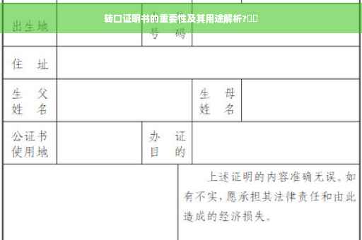 转口证明书的重要性及其用途解析?⚡️