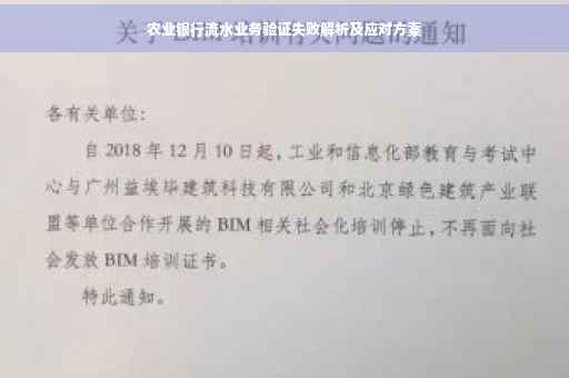 农业银行流水业务验证失败解析及应对方案