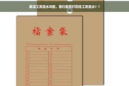 解读工资流水功能，银行能否打印纯工资流水？?