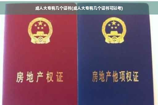 成人大专有几个证书(成人大专有几个证书可以考)