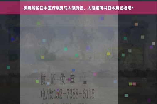 深度解析日本医疗制度与入院流程，入院证明书日本解读指南?
