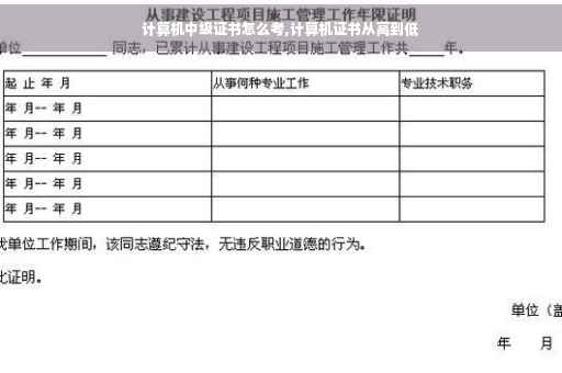 计算机中级证书怎么考,计算机证书从高到低