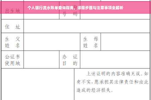 个人银行流水账单查询指南，详细步骤与注意事项全解析