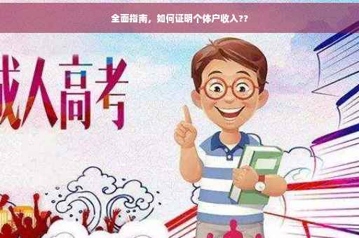 全面指南，如何证明个体户收入??