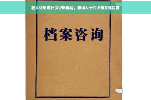 收入证明与社保证明详解，职场人士的必备文件指南