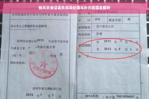 检兵毕业证丢失应急处理与补办流程全解析