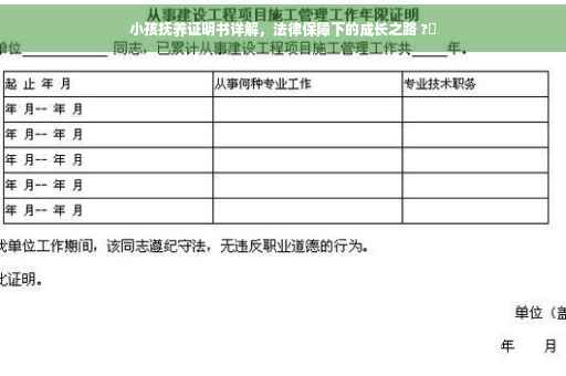 小孩抚养证明书详解，法律保障下的成长之路 ?✨