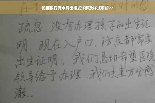 招商银行流水导出格式详解及样式解析??