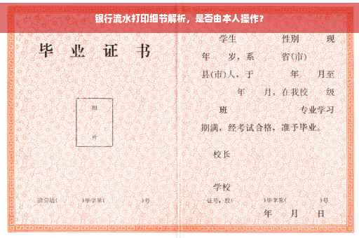 银行流水打印细节解析，是否由本人操作？