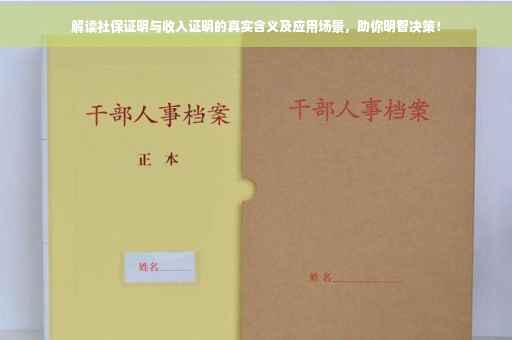 解读社保证明与收入证明的真实含义及应用场景，助你明智决策！